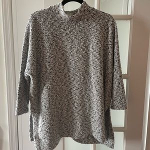 Lou & Grey Grey Textured Mock Neck Tunic Top
